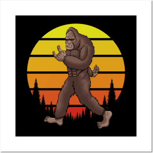 Bigfoot Retro Sunset Posters and Art